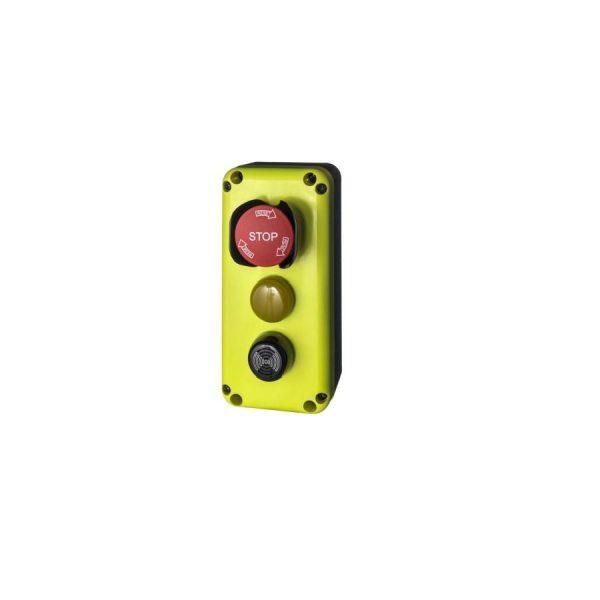 Kaseta sterownicza monoblok z przyciskiem STOP buczkiem i migającą żółtą diodą LED 10 lumenów do windy